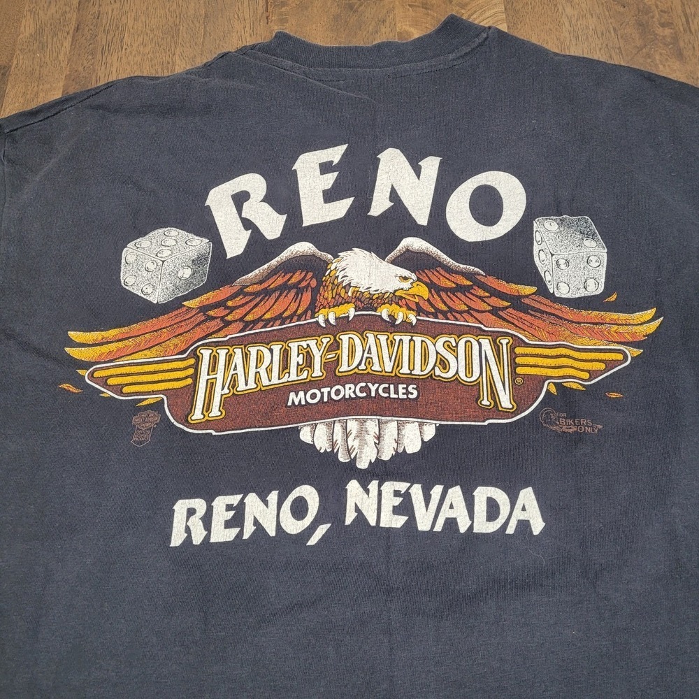 Vintage 1986 Single Stitch Harley Davidson #1 Most Wanted Men's Graphic T Sz Lg - Picture 7 of 9